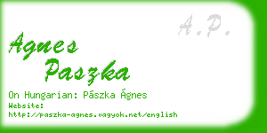 agnes paszka business card
