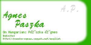 agnes paszka business card